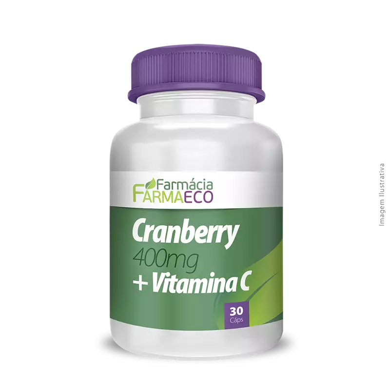 Cranberry 400mg + Vitamina C 30 Cápsulas